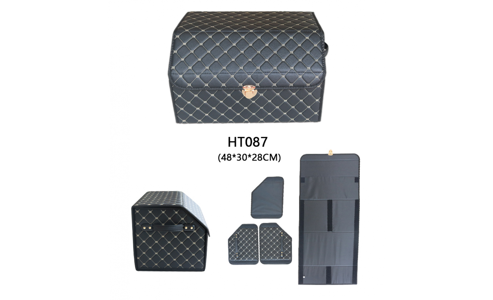 Автобокс HT087 40*30*28 (1 замок) черн (беж. отстроч.) 238413