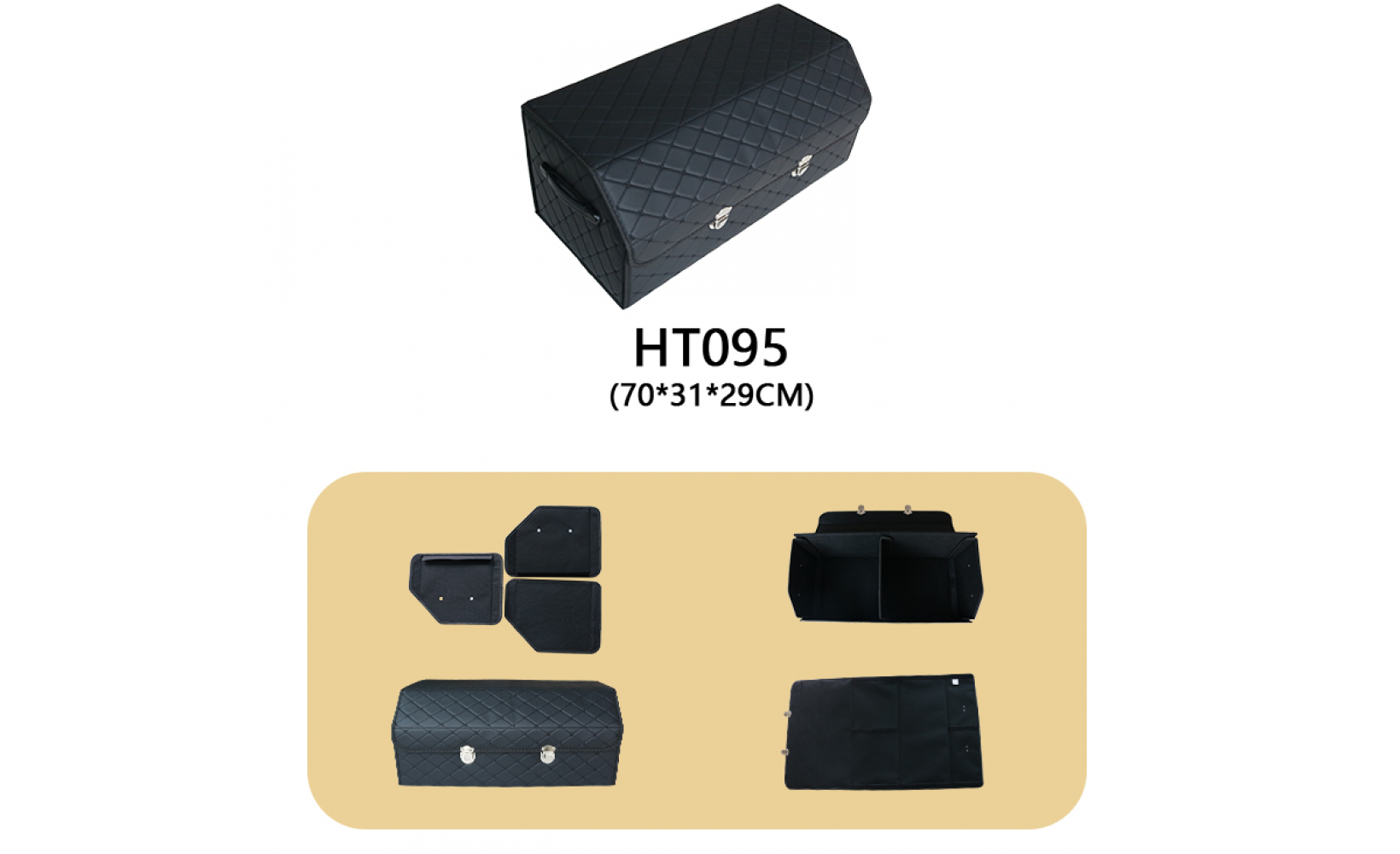 Автобокс HT095 70*31*29 (2 замка) черн (черн. отстроч.) 238416