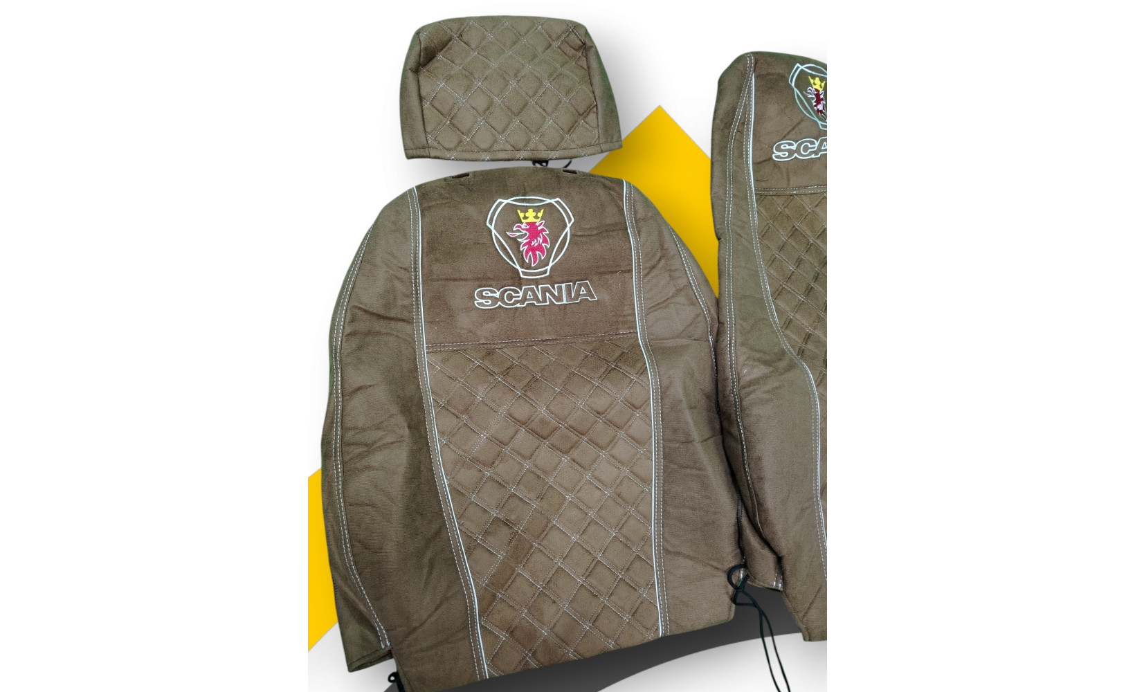 Чехлы Чехол премиум (alicanta + alicanta), SCANIA 5 (1 высокое, 1 низкое) S22; коричневая + коричневая, 112456 VimpelOFF Чехлы Чехол премиум (alicanta + alicanta), SCANIA 5 (1 высокое, 1 низкое) S22; коричневая + коричневая, 112456 VimpelOFF